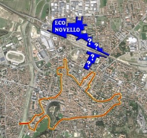 Cesena - Perimetro Urbano & Area interessata Progetto Eco-Novello. 